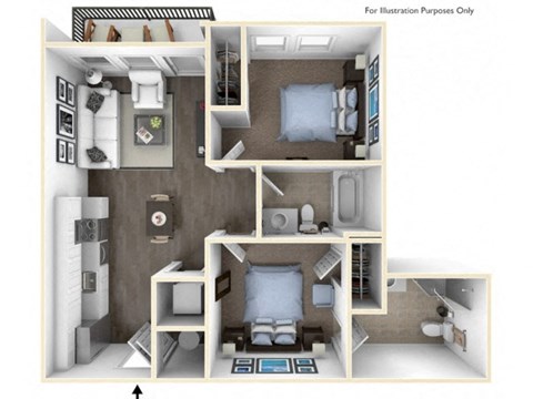2 bed 2 bath floor plan A 2 bed 2 bath floor plan A